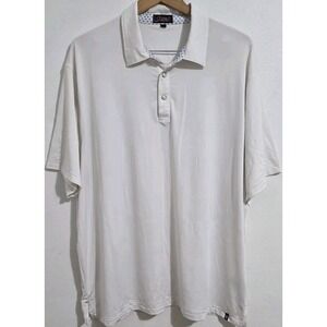 Rafter C Polo Shirt Men XXL White Performance Pearl Snap Cowboy‎ Western Golf